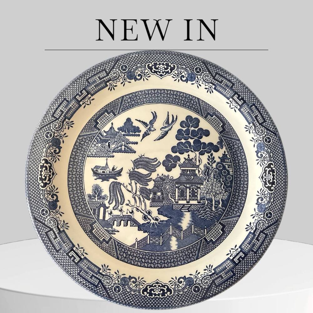 Vtg Churchill Fine English Tableware Staffordshire England Blue White Chop Plate
